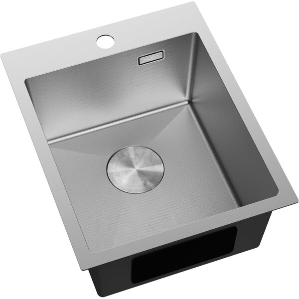 Mexen Solix, 1-komorový nerezový dřez 400 x 500 mm, broušená ocel, vzor voština, 6406401000-01HC