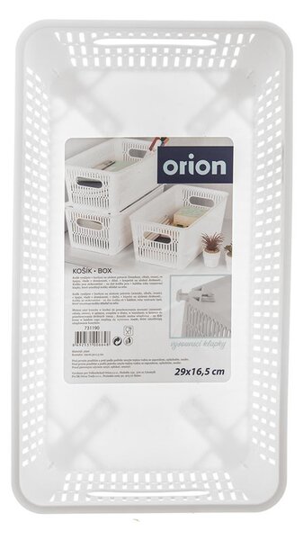 Orion M - Univerzální košík NESTA, vysunovací klapky pro stohování, bílý 29 x 17 x 12 cm