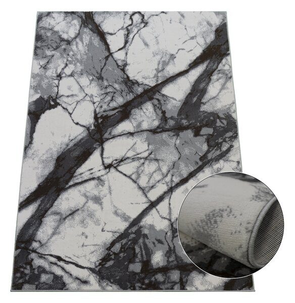 BE Koberec Lotus 9302 GREY - šedý obdélníkový Rozměr: 40x60 cm