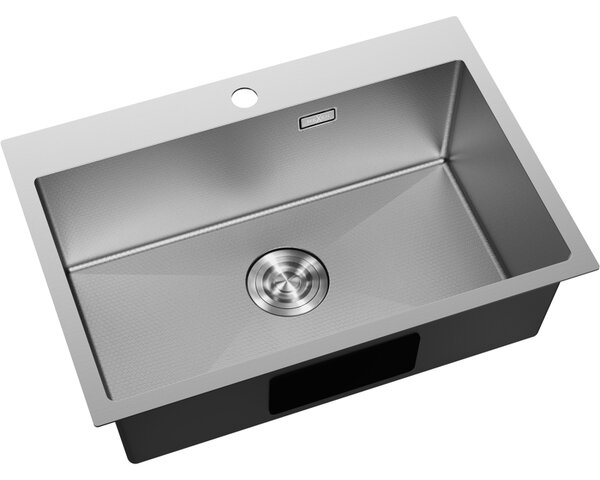 Mexen Solix, 1-komorový nerezový dřez 650 x 450 mm, broušená ocel, vzor voština, 6403651000-01HC