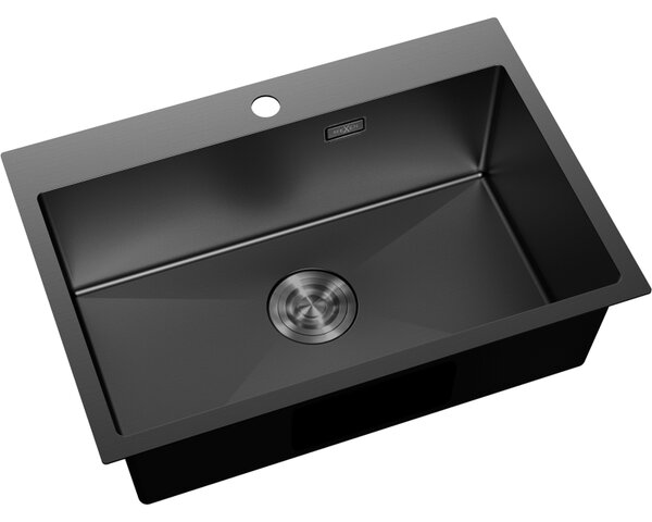 Mexen Solix, 1-komorový nerezový dřez 650 x 450 mm, černá, 6403651000-70