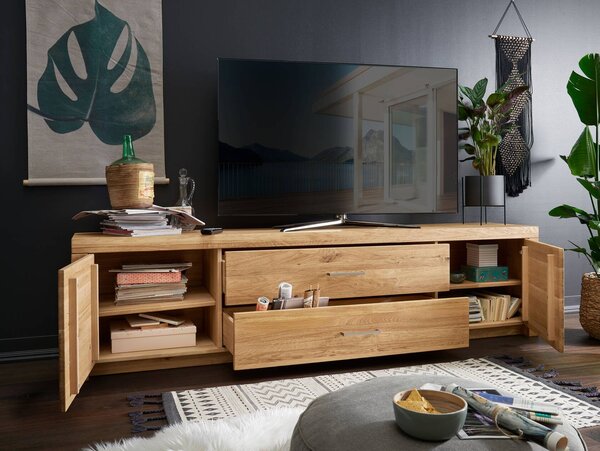 SOB Nábytek - Masivní TV stolek 223 cm Bern II divoký dub - F01004848G