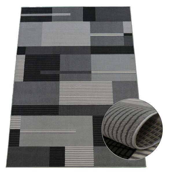 BE Koberec Lotus 9303 GREY - šedý obdélníkový Rozměr: 50x80 cm