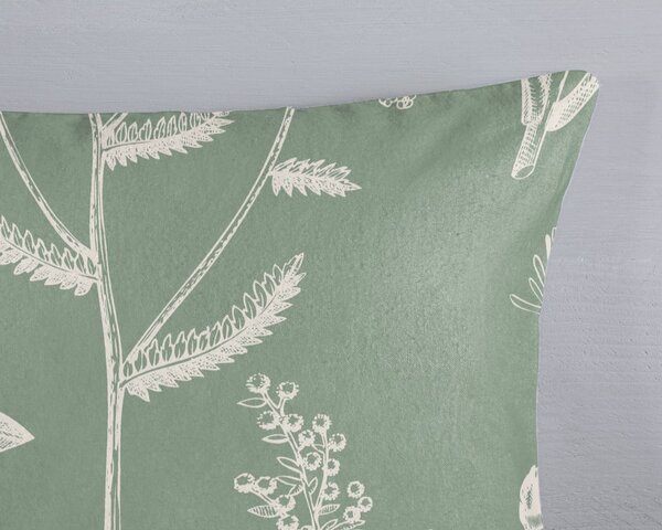 Zelené prodloužené flanelové povlečení na dvoulůžko 200x220 cm Herbs – Good Morning