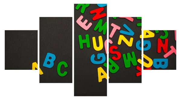 Obraz - barevná písmenka (125x70 cm)