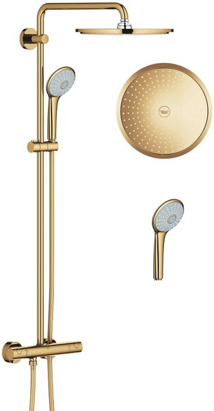 Grohe Euphoria sprchová sada na stěnu s termostatem s dešťovou sprchou Cool Sunrise 26075GL0