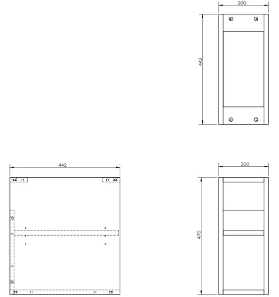 Mexen Box-A, otevřená skříňka s policí 20 cm, grafitová matná, 91AX2-0200-470-0-66