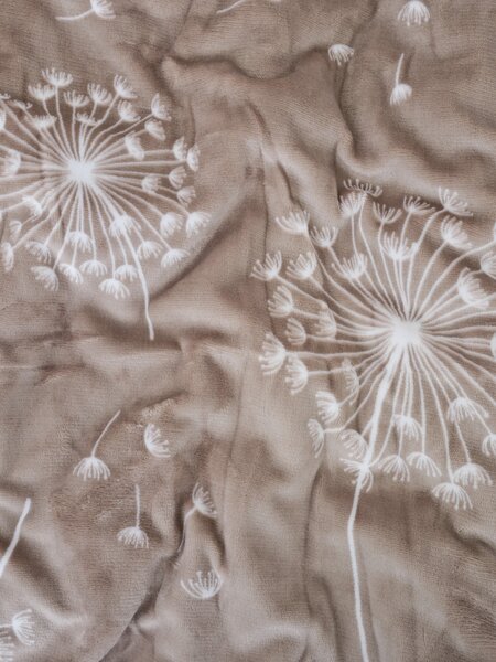 MK Lůžkoviny Mikroplyšové povlečení Exclusive - Pampelišky cappuccino 140 × 200 cm, 70 x 90 cm