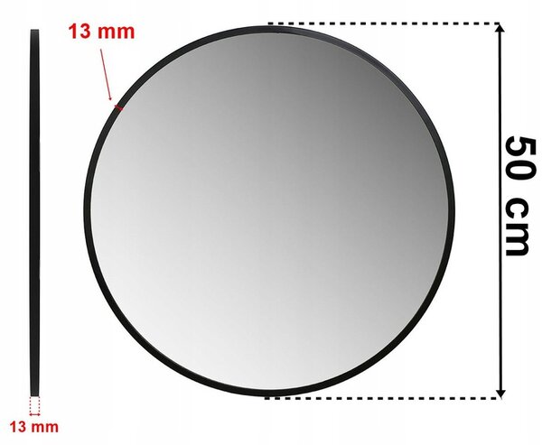 TZB Nástěnné zrcadlo Sander 50 cm černé