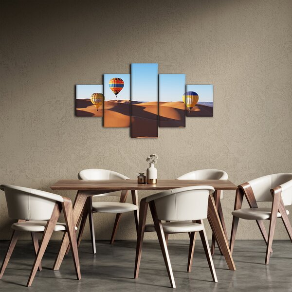Obraz - létající balóny v poušti (125x70 cm)
