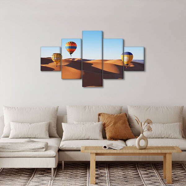 Obraz - létající balóny v poušti (125x70 cm)