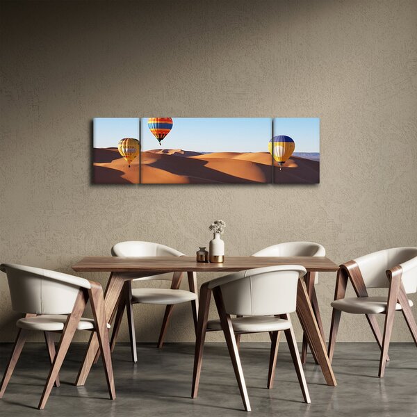 Obraz - létající balóny v poušti (170x50 cm)