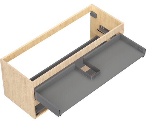 Mexen Box-A, závěsná skříňka 120 cm, 2 zásuvky, dub, 91AX0-1200-470-2-81