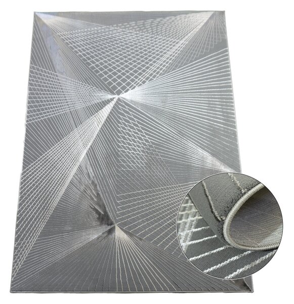 BE Koberec Allianz 6305 GREY - šedý obdélníkový Rozměr: 60x100 cm