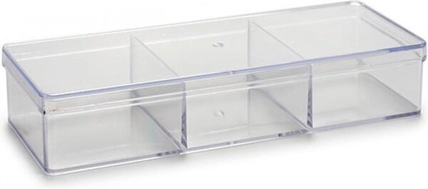 Arte Regal Organizér na drobnosti, 3 přihrádky, s víkem, transparentní CURAPROX, 20x7x4