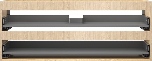 Mexen Box-A, závěsná skříňka 120 cm, 2 zásuvky, dub, 91AX0-1200-470-2-81