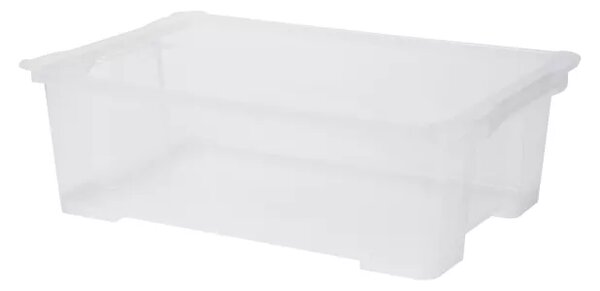 Rotho Univerzální úložný box, krabice s víkem, EVO, transparent - 58x39x32, 30l
