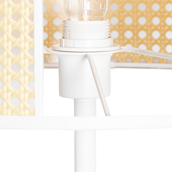 Orientální stojací lampa bílá s ratanem 40 cm - Akira