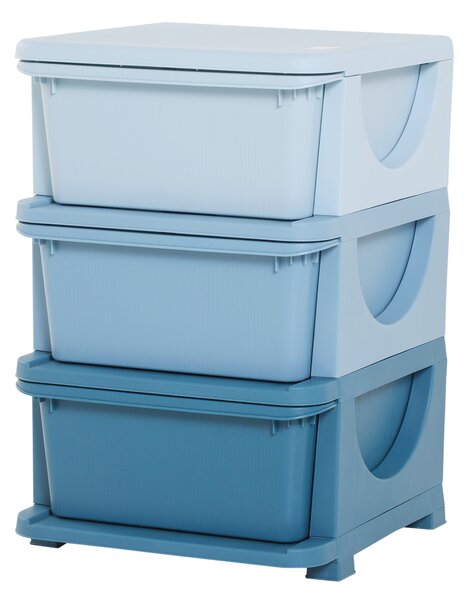 Dětská zásuvková skříňka (organizér) s úložnými boxy na hračky, modrá 37 x 37 x 56,5 cm 311-023BU