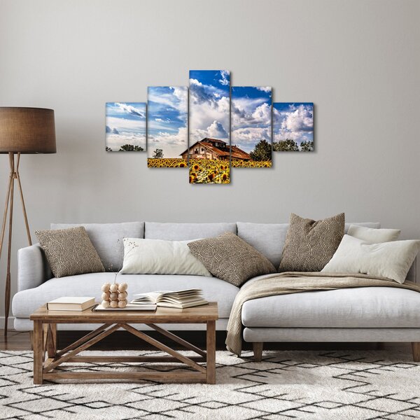 Obraz slunečnicového pole (125x70 cm)