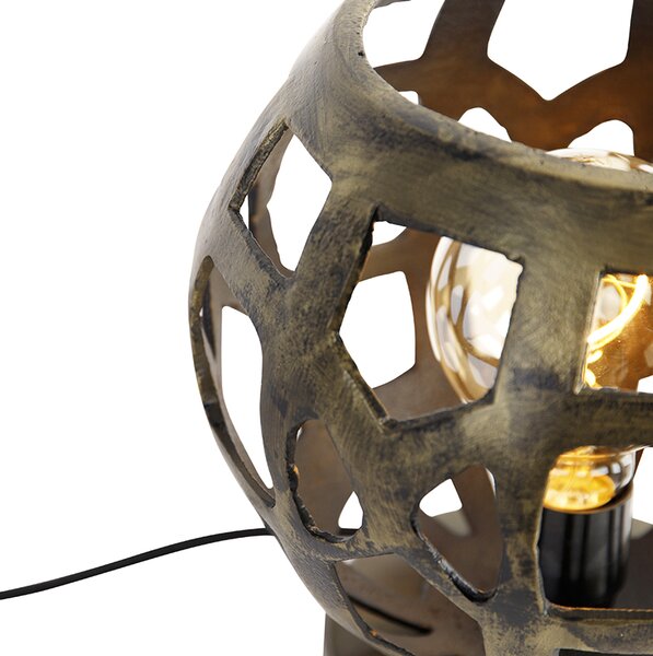 Industriální stolní lampa starožitné zlato - Bobby