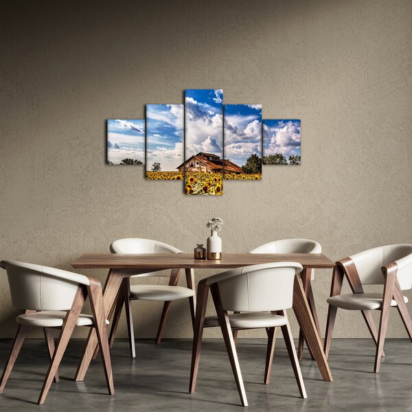 Obraz slunečnicového pole (125x70 cm)