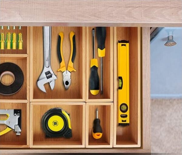 Zeller Present Organizér do šuplíku kuchyně i koupelny, příborník BAMBOOZ (23,5x7,5x5)