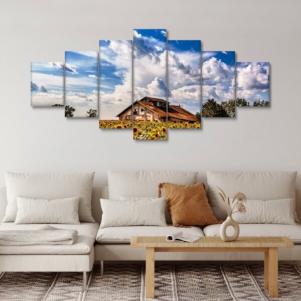 Obraz slunečnicového pole (210x100 cm)