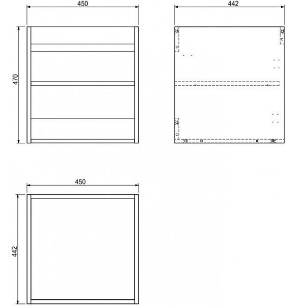 Mexen Box-A, závěsná skříňka 45 cm, grafitová matná, 91AX1-0450-470-1-66