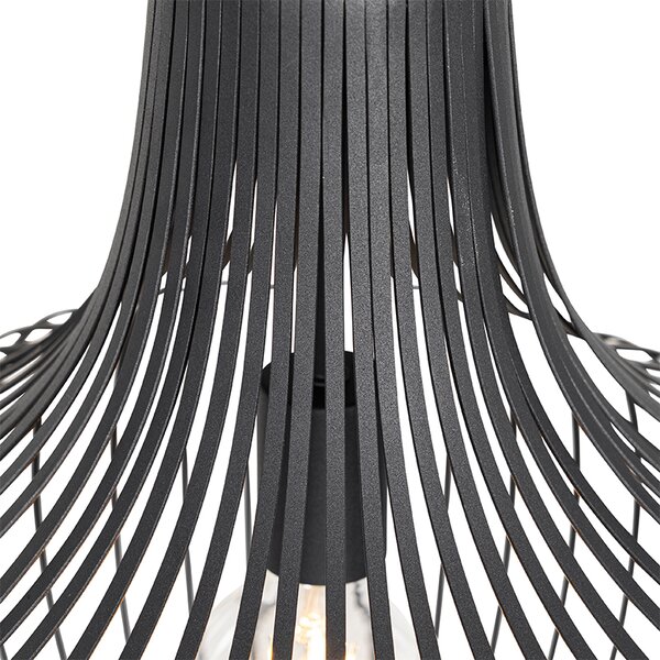 Moderní závěsné svítidlo černé 48 cm - Saffira