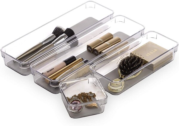 Orion Organizér do šuplíku kuchyně i koupelny, příborník GREY 33 x 9 x 5 cm