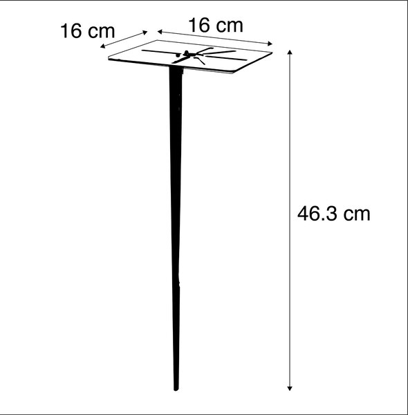 Venkovní sloupková lampa černá 80 cm se zemním hrotem a kabelovou průchodkou - Charlois