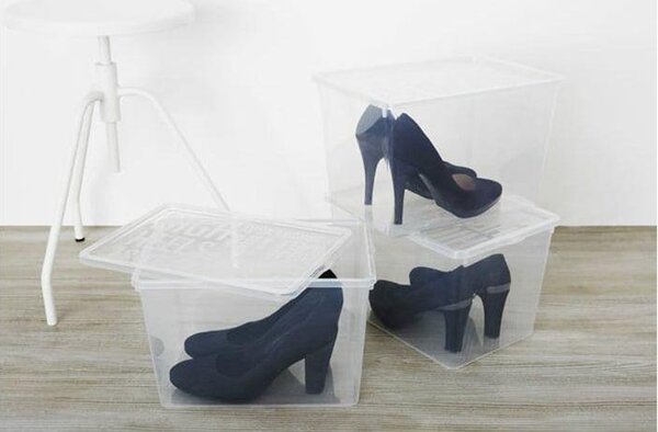 Úložný box / krabice s víkem na boty - kotníkové boty a vysoké podpatky BARBIE5 ML83670812