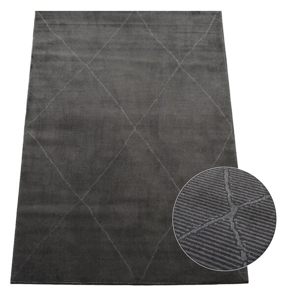 BE Koberec Zurich 1903 DARK GREY - šedý obdélníkový Rozměr: 140x190 cm