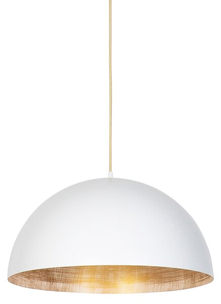 Industriální závěsná lampa bílá se zlatem 50 cm - Magna Eco