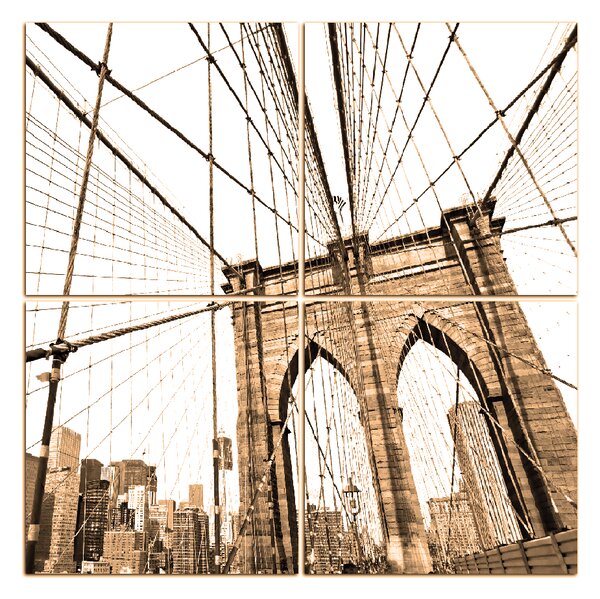 Obraz na plátně - Manhattan Bridge - čtverec 3925FD (60x60 cm)