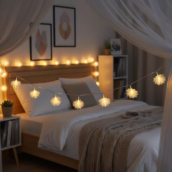 LED světelný řetěz - květy