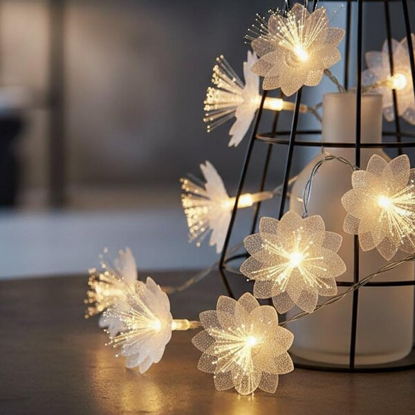 LED světelný řetěz - květy