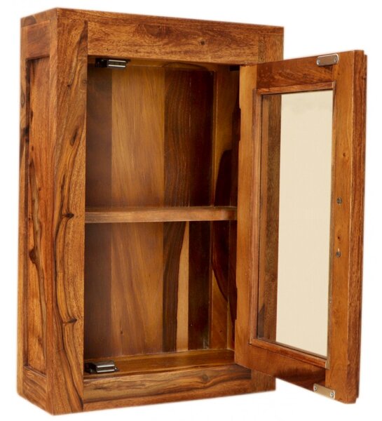 Nástěnná skříňka do koupelny Nela 40x60x15 z indického masivu palisandr
