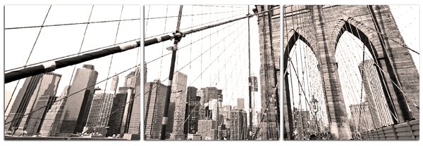 Obraz na plátně - Manhattan Bridge - panoráma 5925B (90x30 cm)