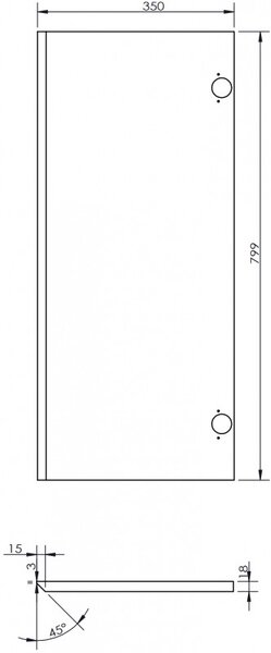 Mexen Orio, čelo pro korpus koupelnové skříňky 35 x 80 cm (2 ks), bílá matná, 91A11-1600-300-2-01