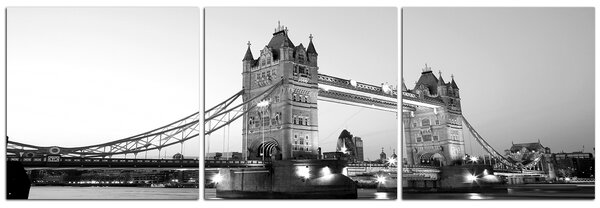 Obraz na plátně - Tower Bridge - panoráma 530ČB (90x30 cm)