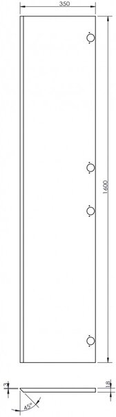 Mexen Orio, čelo pro korpus koupelnové skříňky 35 x 160 cm, bílá matná, 91A11-1600-300-1-01