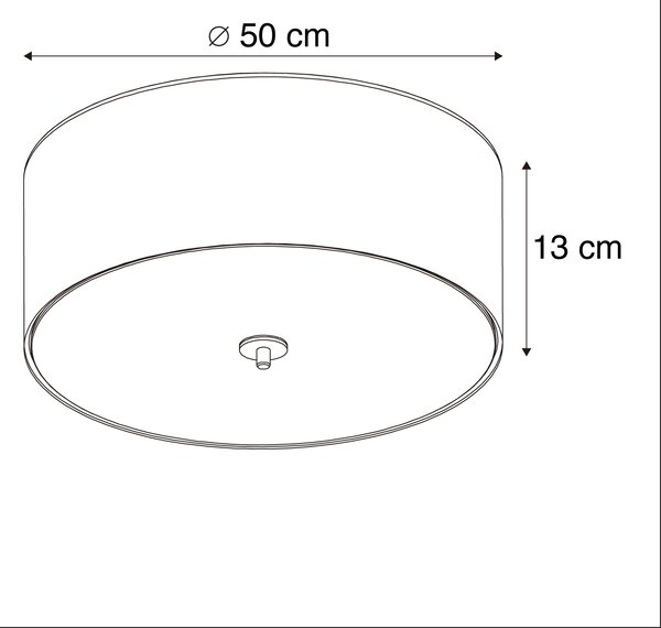 Rustikální stropní svítidlo bílé 50 cm - Drum Jute