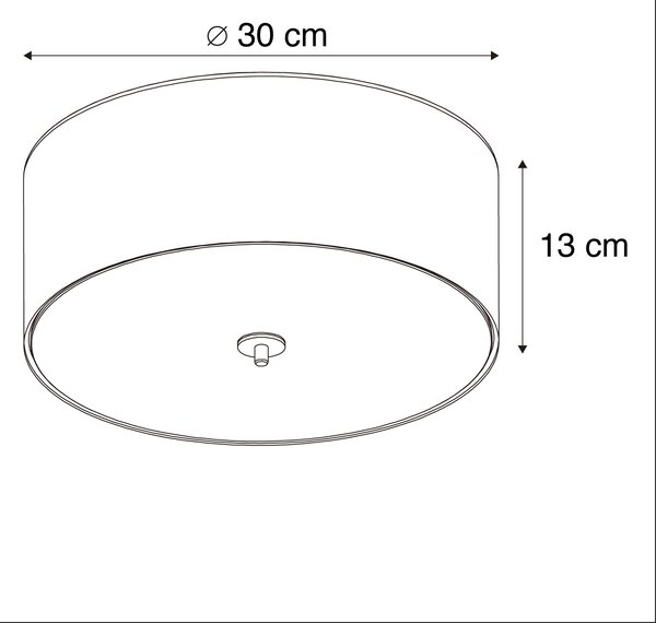 Rustikální stropní svítidlo bílé 30 cm - Drum