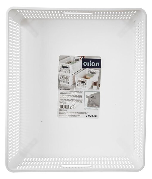 Orion XL - Univerzální košík NESTA, vysunovací klapky pro stohování, bílý 38 x 33 x 13 cm