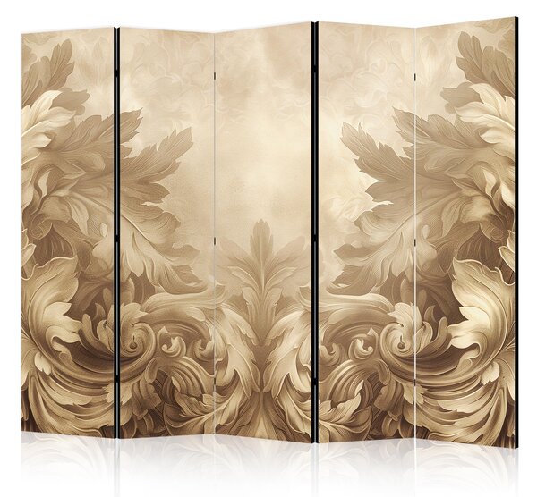 Artgeist Paraván - vyřezávané barokní ornamenty - bohatá kompozice v sépiových barvách Velikost: 225x172 cm, Provedení: Jednostranný