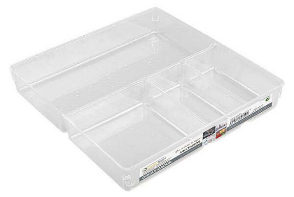 CONFORTIME Organizér, vložka do zásuvky, transparent FLEXI, 4 přihrádky 31 x 31 cm
