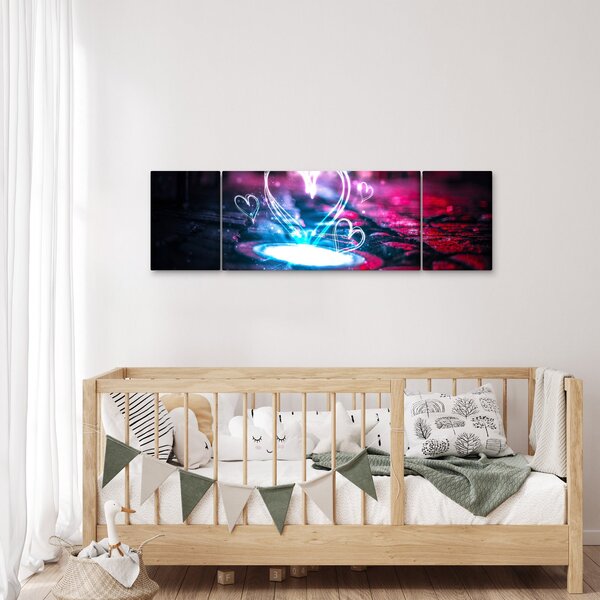 Obraz světelného srdce (170x50 cm)
