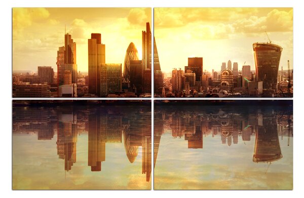 Obraz na plátně - Západ slunce Londýn 128D (150x100 cm)